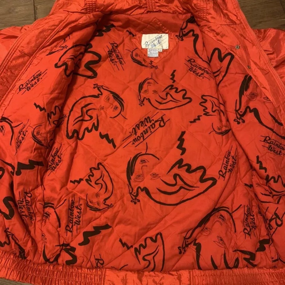 Vintage Red Snow Jacket womens 90’s vtg nylon cotton ski jacket